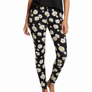 Daisy‎ Mae Women's Black Daisy Print Ankle Leggings One Size